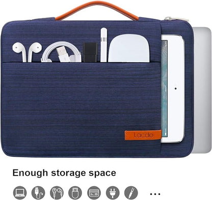 Lacdo 360° Protective Laptop Sleeve Case for 14 inch New MacBook Pro M5/M4/M3/M2/M1 Chips Pro Max A3434 A3112 A3401 A3185 A2918 A2992 2025-2021 | 13.8" Surface Laptop 7th Copilot+PC Computer Bag, Blue
