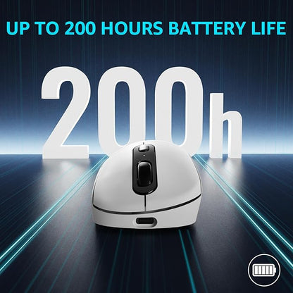 Rapoo VT3PRO MAX Wireless Gaming Mouse, 59g Superlight, 8KHz Polling, PAW 3950 Ultimate Optical Sensor, 30K Independent X/Y DPI, 1+8 Programmable Buttons, 200H Battery Life, Classic Shape, PC, White