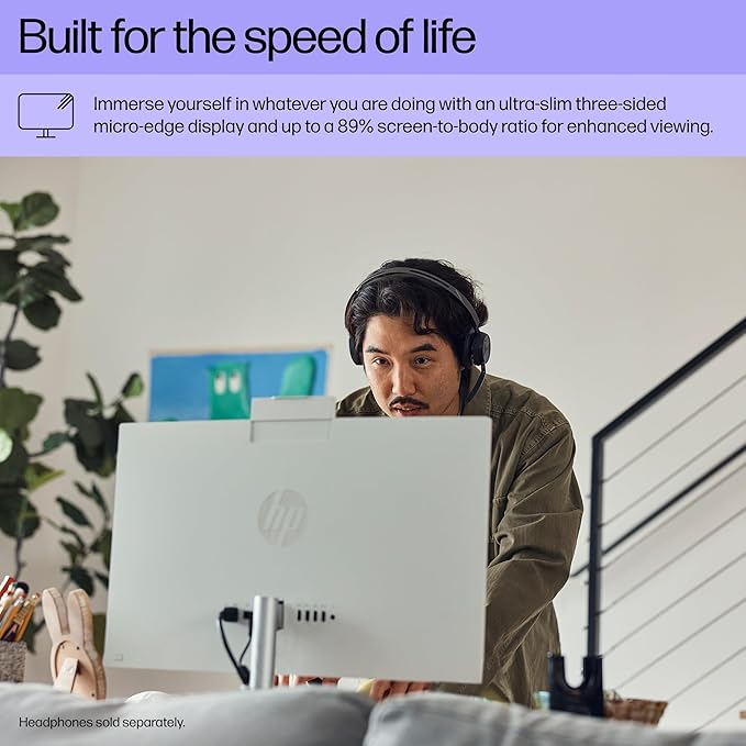 HP 24 Touchscreen All-in-One Desktop Computer for Home and School, Intel Processor (Beat i3-1110G4), 23.8" FHD Display, 32GB DDR4 RAM, 1TB PCIe SSD, WiFi 6, Bluetooth, Business AIO, Windows 11 Pro