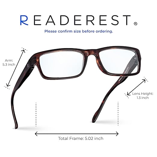Readerest 2.75 Blue Light Reading Glasses - Lightweight Computer Glasses - Eye Strain, UV Glare Protection (Bourbon+Tortoise)