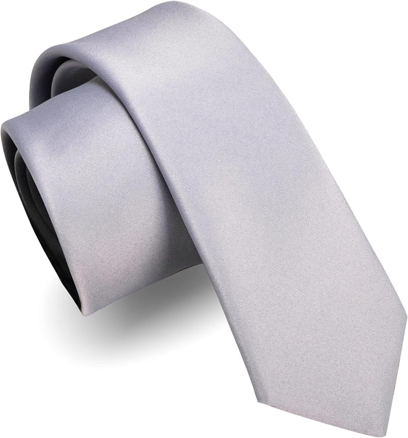 RBOCOTT 2.4“ Solid Color Skinny Tie Business Wedding Necktie for Men(6cm)