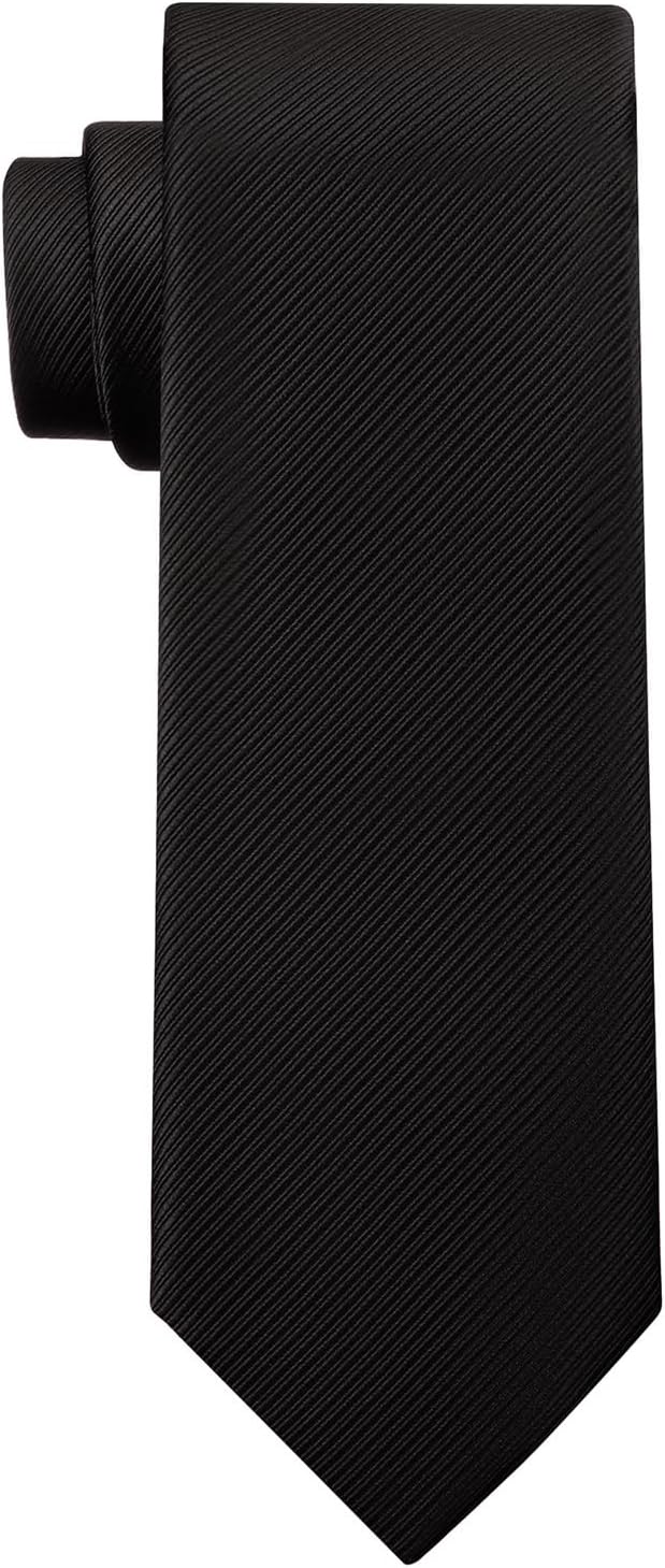 KOOELLE Men's Ties Solid Pure Color Plain Neckties Formal Black Ties For Men