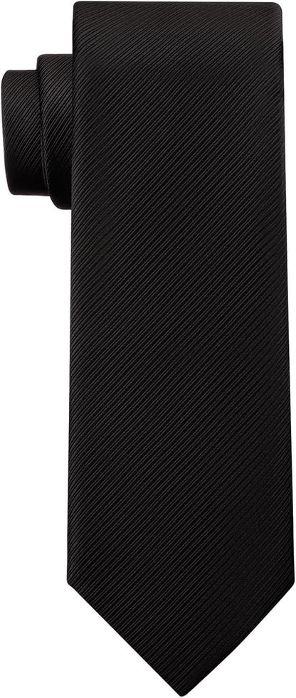 KOOELLE Men's Ties Solid Pure Color Plain Neckties Formal Black Ties For Men