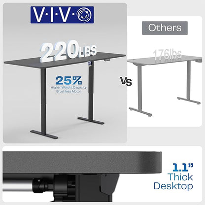 VIVO Large Electric 83 x 30 in Standing Desk, Memory Height Adjustment, 1B Series, Rustic Vintage Brown Top White Frame, DESK-KIT-1W8N