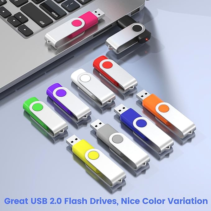 ABLAZE Flash Drives 512MB 20 Pack, USB 2.0 Thumb Drive Bulk with Lanyards Swivel Memory Stick U Disk 512MB Pendrive USB Pack (Mixcolors)