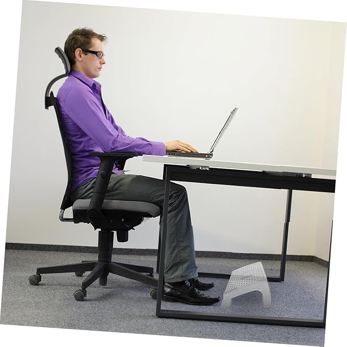 Ergonomic Plastic Foot Stool with Textured Surface for Under Desk Use Comfortable Foot Rest for Bathroom and Home to Sitting Posture Reduce Fatigue