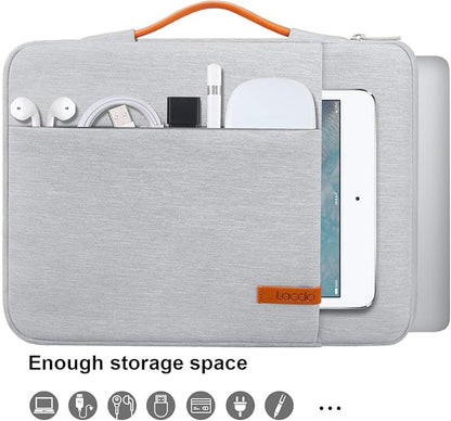 Lacdo 360° Protective 14 Inch Laptop Sleeve Case for HP Lenovo Dell ASUS Acer Chromebook 14 / HP Stream 14 / Dell Inspiron 14 / Lenovo IdeaPad 14 / Acer Spin 3 / ASUS ZenBook 14 Computer Bag, Gray
