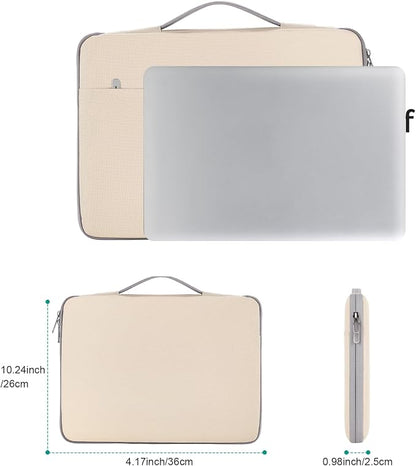 DOMISO 15.6 inch Laptop Case Sleeve Protective Cover Compatible with 16 inch MacBook Pro M4 M3 M2/Pro Max,15.6-16 inch HP Dell ASUS Lenovo Chromebook,Waterproof Computer Cases Bag with Handle,Beige