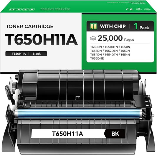 T650H11A Black Toner Cartridge with Chip High Yield 1-Pack Replacement for Lexmark T650H11A Toner Compatible with Lexmark T650DN T650DTN T650N T652DN T652DTN T652N T654DN T654DTN T654N T656DNE Printer