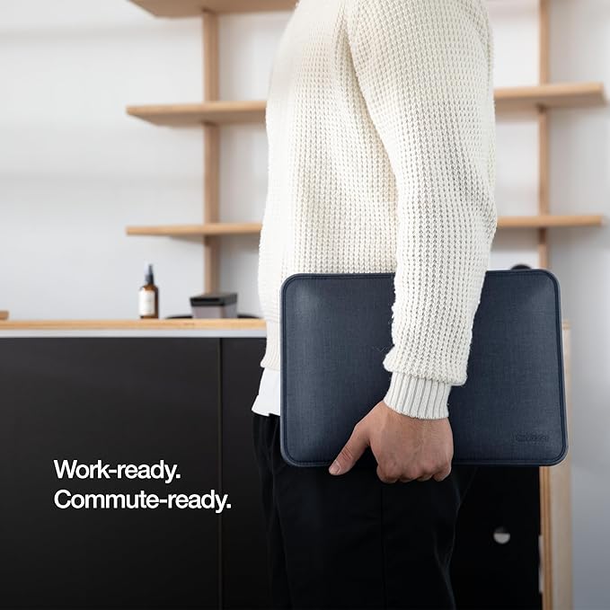Incase ICON Sleeve with Woolenex - MacBook Pro 14 inch Case - 2024, 2023, 2022, 2021, M4, M3, M2, M1 - Fitted MacBook Case, Laptop Sleeve, Hard Cover, Durable, Lightweight - Heather Navy