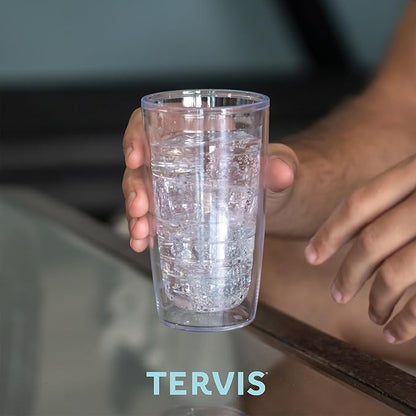 Tervis Clear & Colorful Tabletop Made in USA Double Walled Insulated Tumbler Travel Cup Keeps Drinks Cold & Hot, 16oz, Mangrove Green