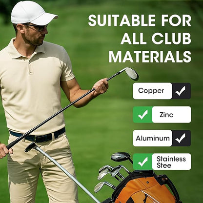 Golf Club Polish & Golf Club Cleaner - Rust and Scratch Remover Golf Club Polishing Kit/Golf Club Cleaning Kit - 9 oz Metal Polish Compound - Golf Accessories