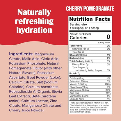Ultima Replenisher Daily Electrolyte Powder Drink Mix – Sugar Free – Cherry Pomegranate, 20 Stickpacks – Hydration Packets with 6 Electrolytes and Minerals – Keto Friendly, Vegan, Non-GMO