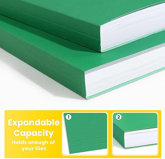 SUNEE File Folders, 150 Pack Manilla Folders 8.5 x 11, Colored File Folders Home Office School Supplies for Documents Files Paper, Green