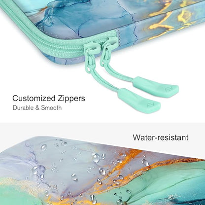 FINPAC Hard Laptop Sleeve Case for 13 inch MacBook Air M3 M2 M1 2024, 14 inch MacBook Pro M4/M3/M2/M1 A2918 A2992 A2779 A2442, Waterproof Case for Dell, Surface Laptop, HP, Acer, Emerald Marble