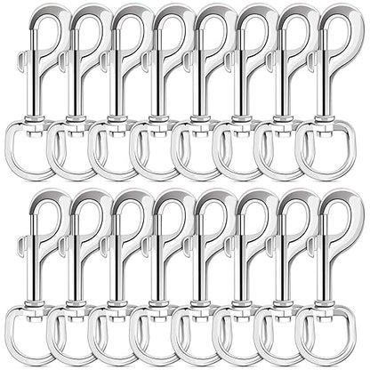 ERKOON Extra Large 4.23 Inch Swivel Eye Bolt Snap Hooks 220Lbs Load Capacity Zinc Alloy Single Ended Flag Clips Heavy Duty Trigger Bolt Hooks (16 Pack)