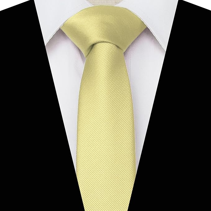 RBOCOTT 2.4" Solid Color Skinny Tie for Men Slim Necktie(6cm)