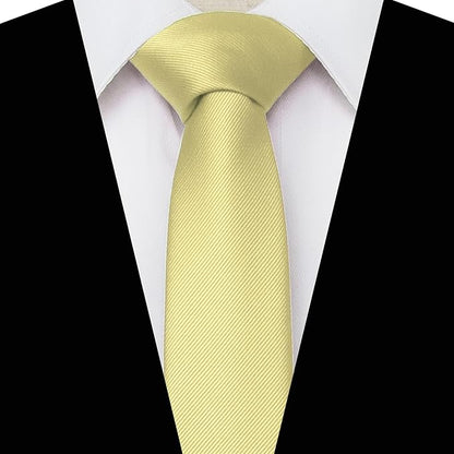 RBOCOTT 2.4" Solid Color Skinny Tie for Men Slim Necktie(6cm)