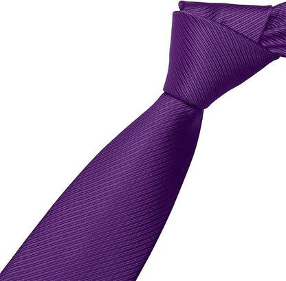 KOOELLE Men's Ties Solid Pure Color Plain Neckties Formal Black Ties For Men