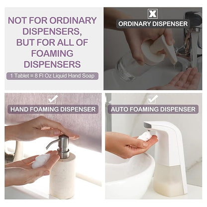 Foaming Hand Soap Tablet Refills Refill Route-6 Pack Foaming Soap Tablets For 6 x 8fl oz Bottles - Plant-Based - Cleansing & Moisturizing - Lavender Scent