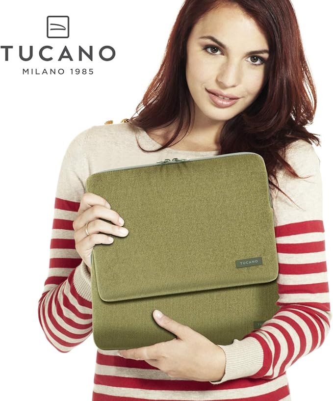 Tucano - Velluto Sleeve, Neoprene Case Cover Compatible with MacBook Pro 16" and Laptop 15.6", Protective PC Cover in Corduroy