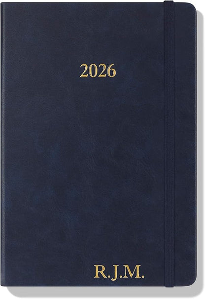 Wykeham's Executive 2026 Daily Journal Planner – US Public Holidays & Format – Customization Available (Personalized Royal Blue, 8.5"×5.5")
