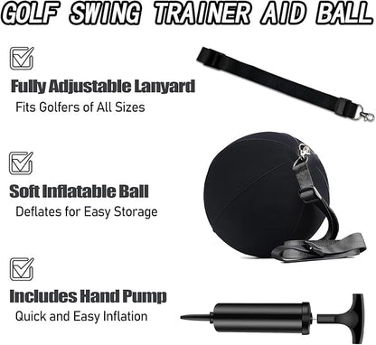 Retractable Golf Swing Training Aid, Golf Grip Trainer and Right-Handed Golf Training Aid for Chipping Hitting, Portable Grip Trainer with Click Feedback