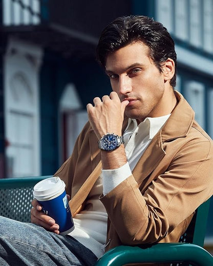 BY BENYAR Watch for Men Analog Quartz Chronograph Waterproof Luminous Designer Mens Wrist Watches Business Work Sport Casual Dress Watch with Silicone Strap Elegant Gifts for Men