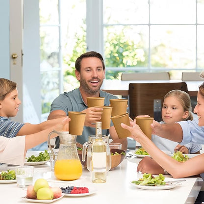 1000 Pack 8 oz Paper Cups, Brown Kraft Disposable Paper Coffee Cups, Unbleached Paper Cups for Hot/Cold Beverage Party, Picnic, Travel, and Events.