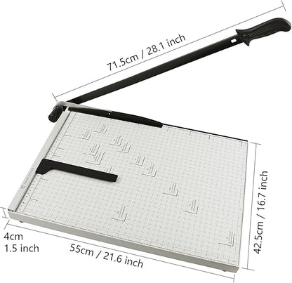 Paper Cutter B3 Stack Paper Trimmer Guillotine Heavy Duty Metal Base, 21" Cutting Length with Guard Rail Safety Blade Lock, 10-Sheet Capacity, Guillotine Paper Slicer Cutter for Office School
