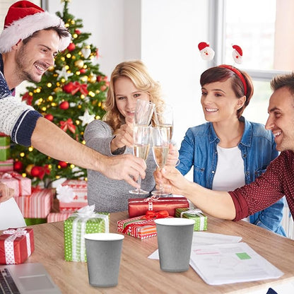 Silver Disposable Paper Cups,60pcs Paper Cups For DIY Wedding Party Picnic BBQ Travel and Event 8OZ (Silver)