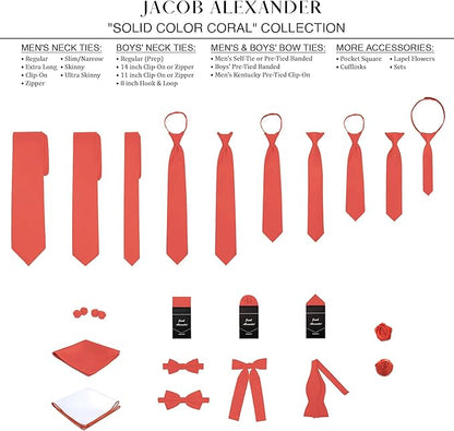 Jacob Alexander Solid Color Mens Tie - Soft-lined Necktie - Timeless Formal Look for Weddings and Business - (Regular Size)