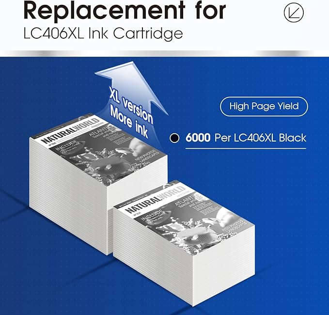 LLAOLLAO LC406XL Black Compatible Replacement for Brother LC406 Ink Cartridges for Brother MFC-J4335DW MFC-J4345DW MFC-J4535DW MFC-J5855DW MFC-J6555DW MFC-J5955DW MFC-J6955DW Printer LC406BK