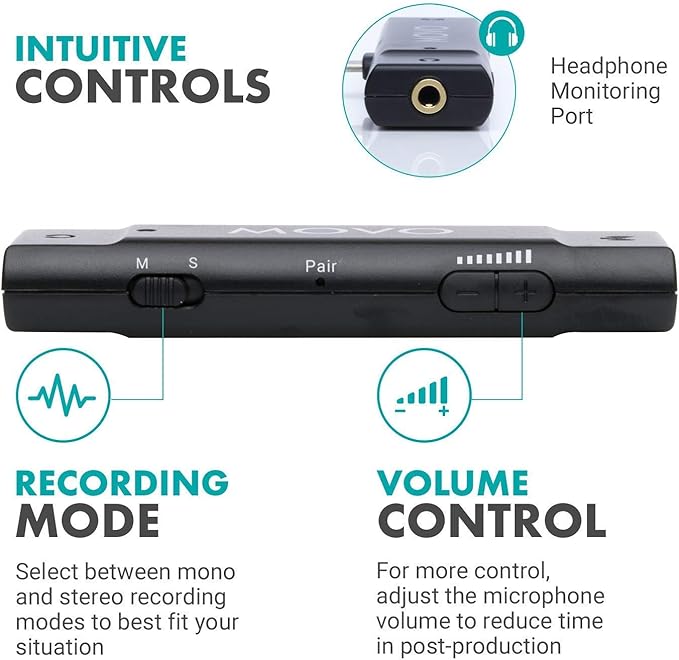 Movo Edge-UC-Duo Wireless Lavalier Microphone System, USB Type-C Compatible, Omnidirectional Lapel Microphones, Dual Channel Select, 1-Year Warranty