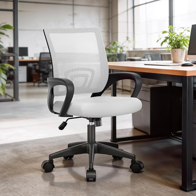 Athena Collection Office Chair - 330Lbs, Breathable Mesh Desk Chair Thickness Cushion with Lumbar Support & Armrest, Rolling Swivel Adjustable Tilt Lock for Home Office/Gaming, Bedroom Study