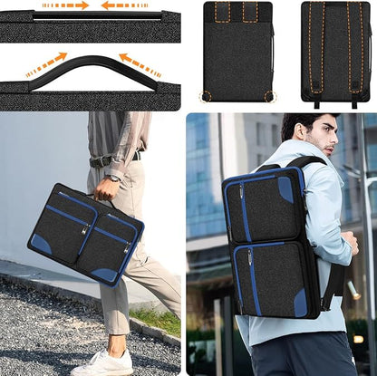 Hseok Ultra-Slim Laptop Case 17 17.3 inches Sleeve Protective PC Briefcase for Commuting and Business Trip，Blue