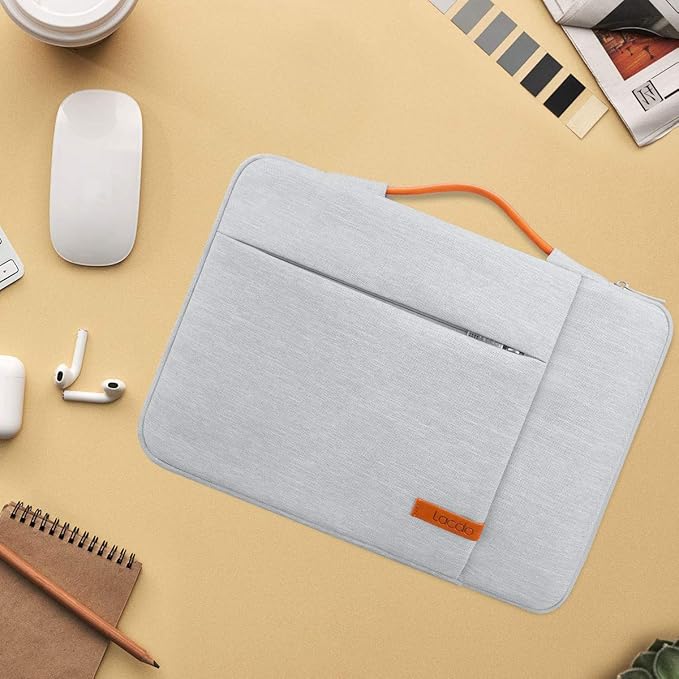 Lacdo 360° Protective Laptop Sleeve Case for 13 inch New MacBook Air M4 A3240 2025, M3 A3113, M2 A2681, M1 A2337 | 13" MacBook Pro M2/M1 A2338 A2251 | 13" iPad Pro M5 / iPad Air M3 Computer Bag, Gray