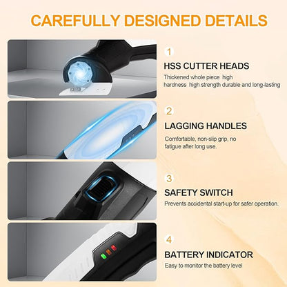 AYP Cordless Electric Scissors,4.2V Cardboard Cutter Machine with Utility Knife & Storage Box, Rotary Cutter Used for Fabric, Leather, Plastic, Carpet Cutting