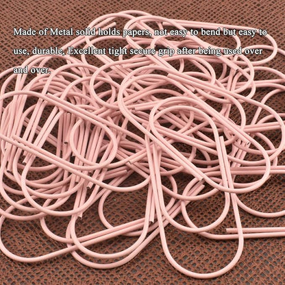 HAHIYO Paper Clips 2 inches (50mm) Length Pink Wide Paperclips Vinyl Coated Prevent Scratching Tearing The Pages Sturdy for Bookmark Organize Home Office School 30 Pack
