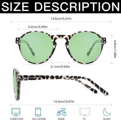 Sleep Glasses for 99.9% Blue Light Glasses Dual AR Coatings Green Lens for Computer Gaming Reduce Eyestrain