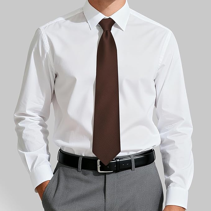 Fineknot Black Ties for Men, Formal Neckties for Men, Solid Color Mens Ties for Business, Wedding, Party, Mens Neck Tie