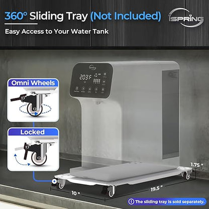 iSpring RCD100 5-Stage Countertop Reverse Osmosis System, Instant Hot RO Water Dispenser with UV, 2.5:1 Pure to Drain, 100 GPD Portable Water Filtration System, 4 Temperature Options, Plug and Play