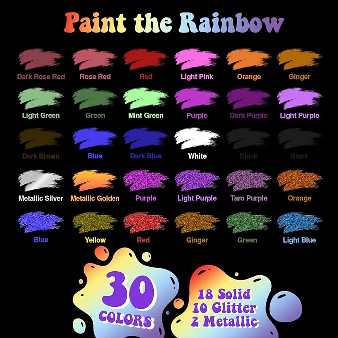 trippydraws 30 Premium Acrylic Paint Markers for Adults, Teens & Kids, Vibrant Paint Pens w/Trippy Carry Case, Smooth, Non-Toxic, Quick-Dry Colors for Scrapbooking, Drawing & Journaling Projects