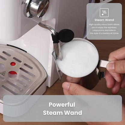 Gevi 20 Bar Professional Espresso Machine for Home, Compact with Milk Frothing Steam Wand, Adjustable Single & Double Shot, Gift for Coffee Lovers, Mom & Dad