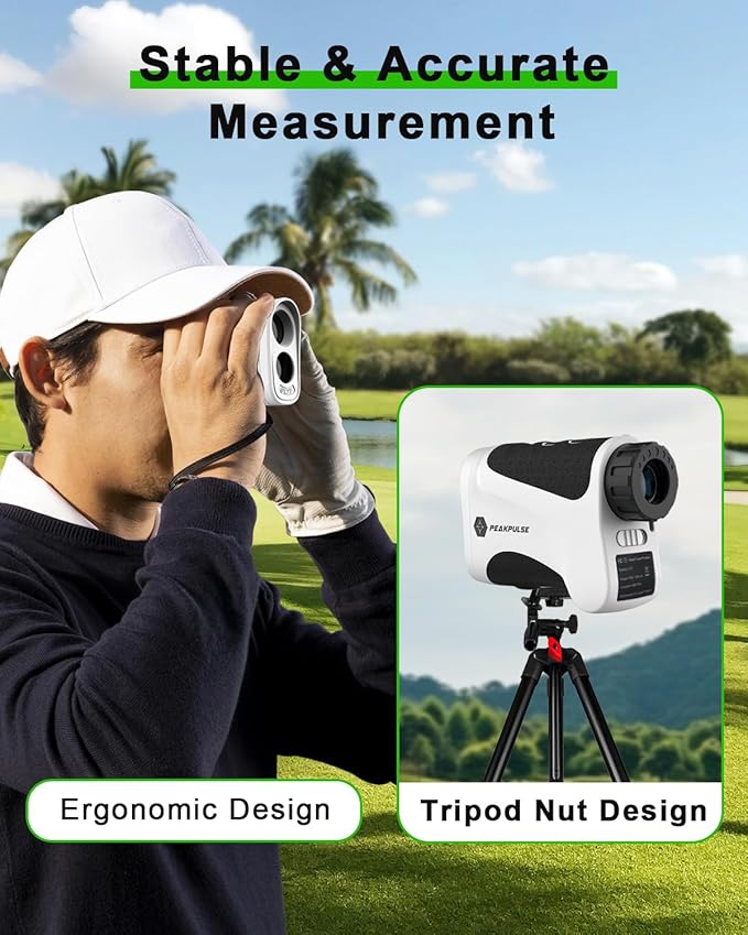 Golf Rangefinder 650/1200/1700 Yards Range Finder Golfing 6X Magnification 0.5 Yard Accuracy Flag Pin Lock Vibration Fast Focus High Clarity Display Easy to Use