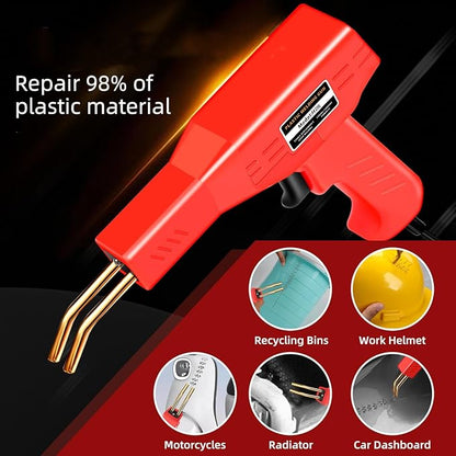 200W Plastic Welder, 2000PCS Staples 10PCS Sandpaper, Plastic welding Kit, Plier Custom Carry Case, Plastic Repair Car Bumper Repair Simplicity Of Use (Red)
