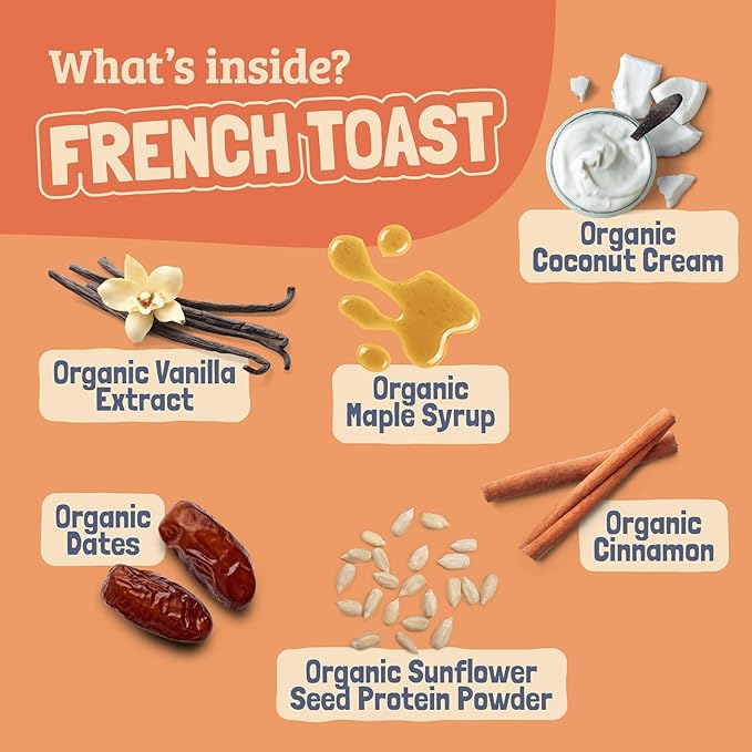 Skout Organic French Toast Kids Snack Bars (18 Pack) | Organic Kids Snack Bars | Plant-Based Nutrition | Vegan | Gluten, Dairy, Grain, Peanut, Tree Nut & Soy Free