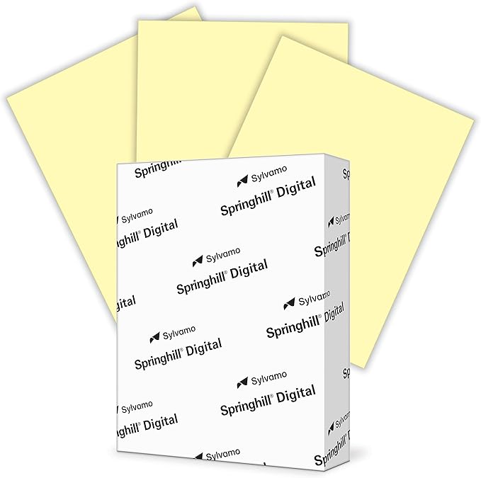 Springhill 8.5” x 11” Canary Yellow Copy Paper, 28lb Bond/70lb Text, 104gsm, 500 Sheets (1 Reams) – Colored Printer Paper with Smooth Finish – Versatile and Flexible Computer Paper – 024159R