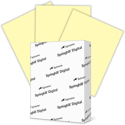 Springhill 8.5” x 11” Canary Yellow Copy Paper, 28lb Bond/70lb Text, 104gsm, 500 Sheets (1 Reams) – Colored Printer Paper with Smooth Finish – Versatile and Flexible Computer Paper – 024159R