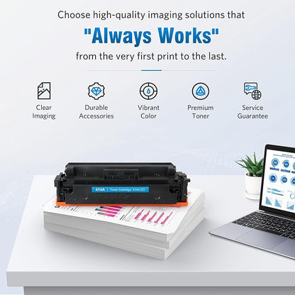 414A Compatible Toner Cartridge Replacement for HP 414A W2021A 414X W2021X Works with M454 M454dw M454dn MFP M479 M479fdw M479fdn M479dw M455dn M480f Printer W2021A (1 Cyan)